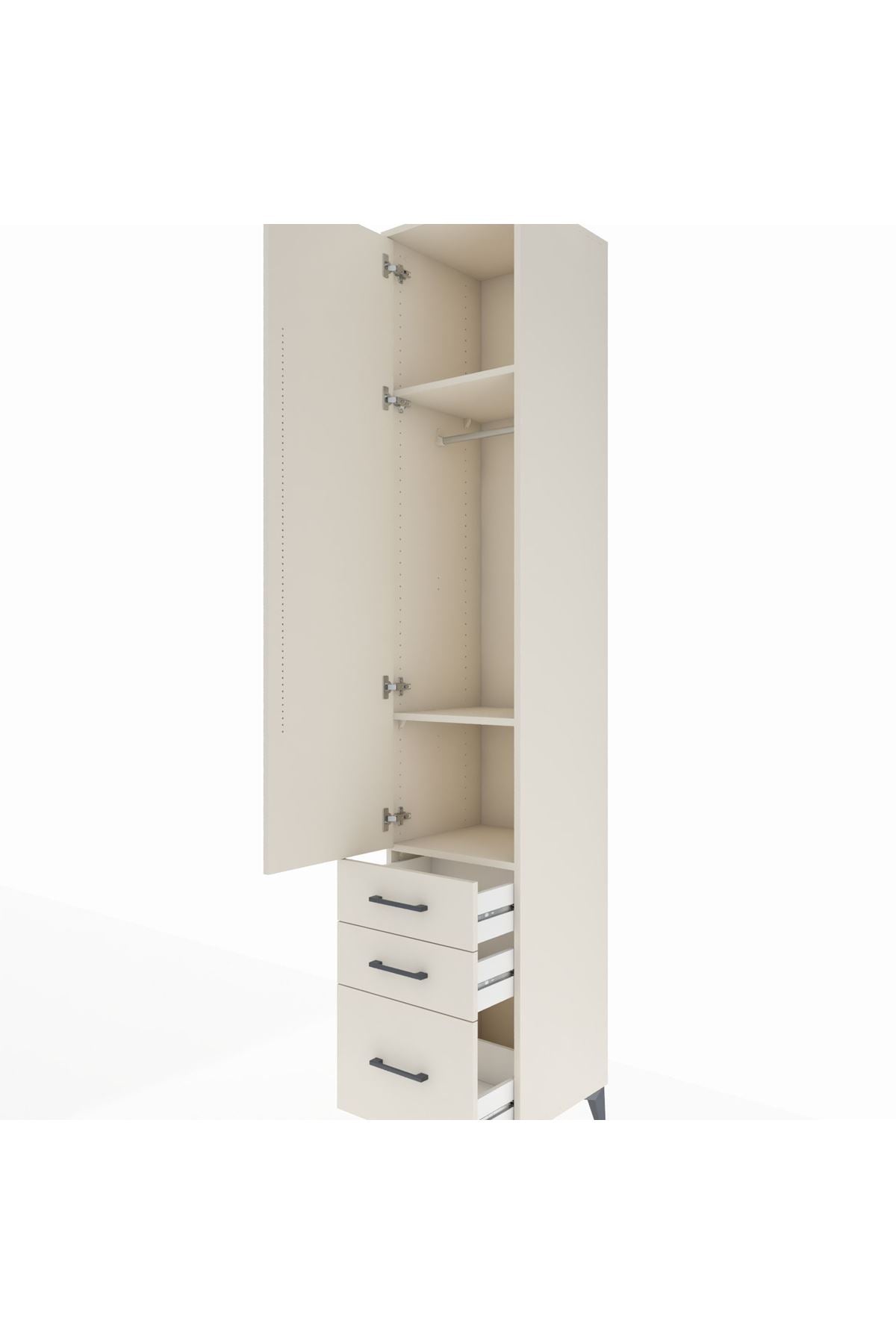 Hyperion Dolap 3 Raflı 3 Çekmeceli Tek Askılı 44x44x243 Aytaşı-Aytaşı