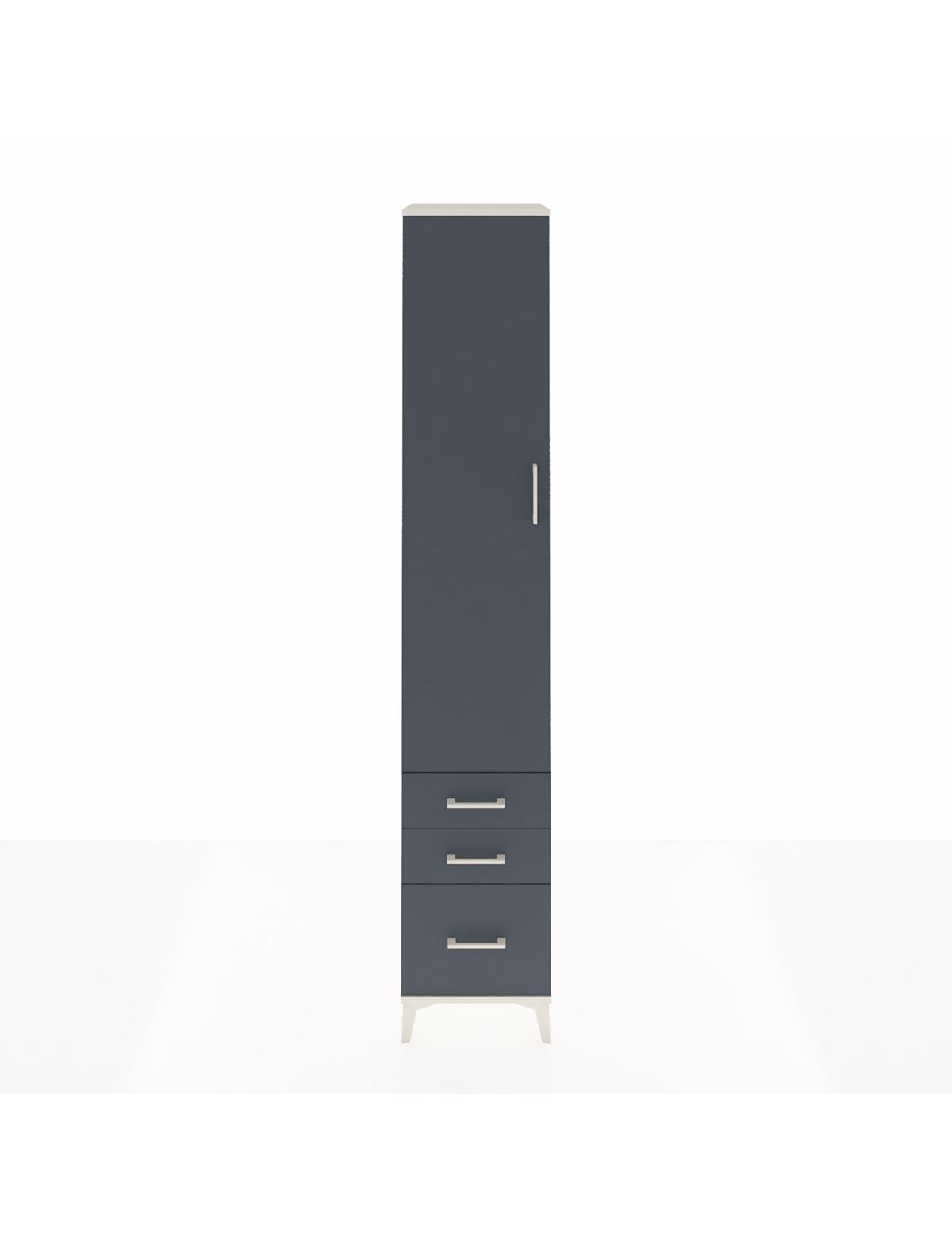 Hyperion Dolap 3 Raflı 3 Çekmeceli Tek Askılı 44x44x243 Aytaşı-Antrasit