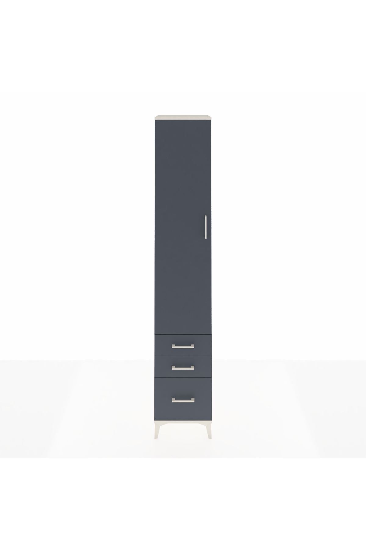 Hyperion Dolap 3 Raflı 3 Çekmeceli Tek Askılı 44x44x243 Aytaşı-Antrasit