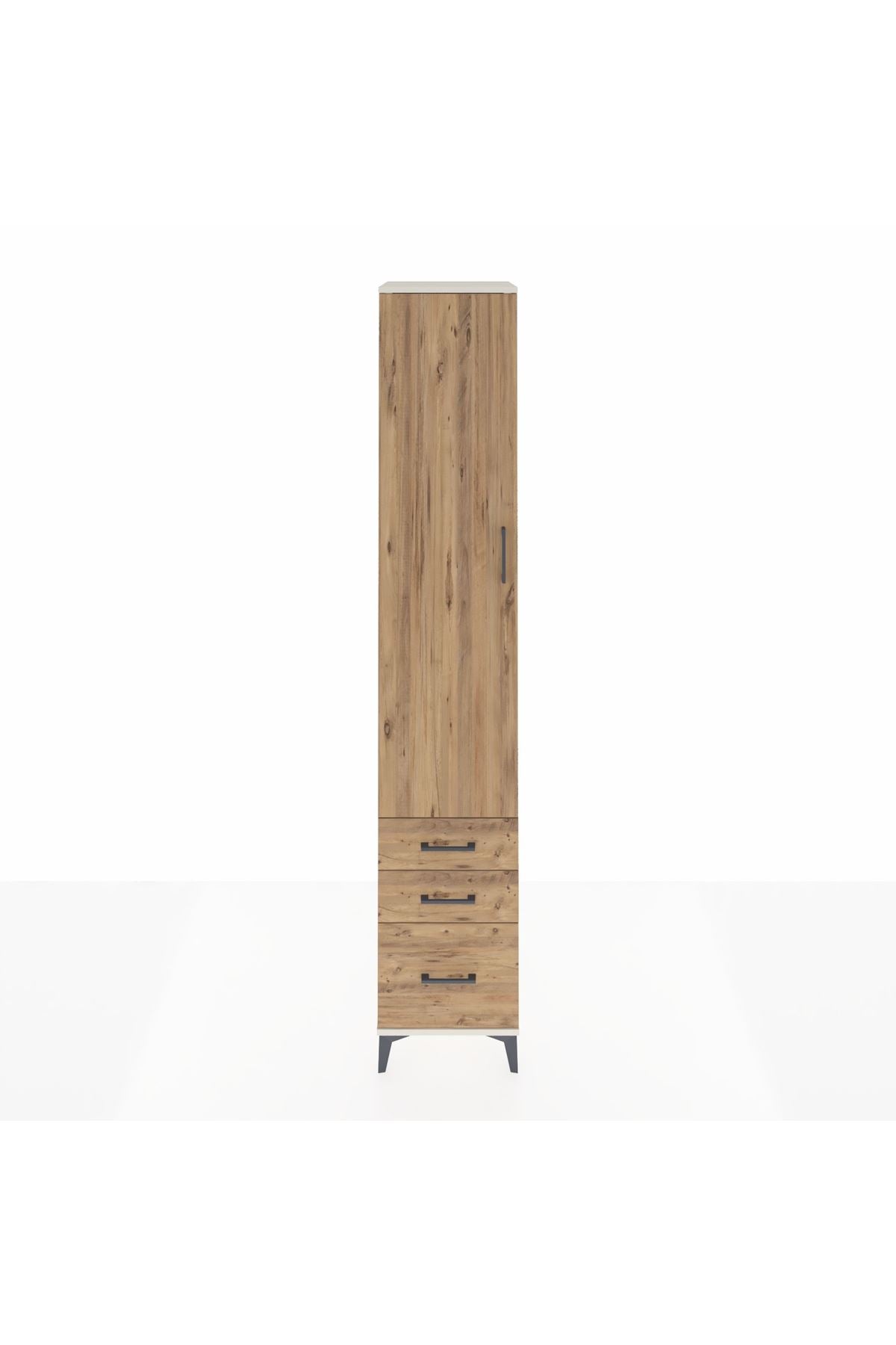 Hyperion Dolap 3 Raflı 3 Çekmeceli Tek Askılı 44x44x243 Aytaşı-Çam