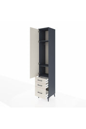 Hyperion Dolap 3 Raflı 3 Çekmeceli Tek Askılı 44x44x243 Antrasit-Aytaşı