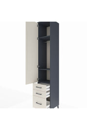 Hyperion Dolap 3 Raflı 3 Çekmeceli Tek Askılı 44x44x243 Antrasit-Aytaşı