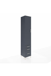 Hyperion Dolap 3 Raflı 3 Çekmeceli Tek Askılı 44x44x243 Antrasit-Antrasit
