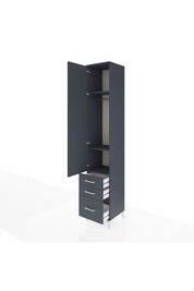 Hyperion Dolap 3 Raflı 3 Çekmeceli Tek Askılı 44x44x243 Antrasit-Antrasit