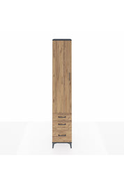 Hyperion Dolap 3 Raflı 3 Çekmeceli Tek Askılı 44x44x243 Antrasit-Çam