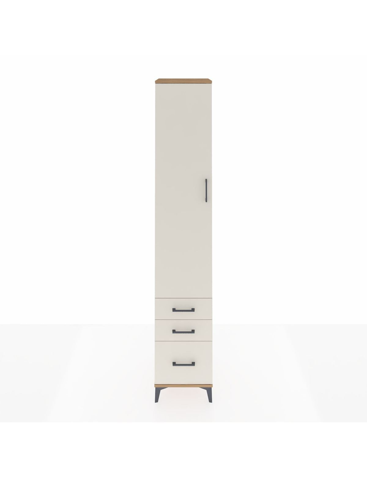 Hyperion Dolap 3 Raflı 3 Çekmeceli Tek Askılı 44x44x243 Çam-Aytaşı