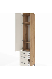Hyperion Dolap 3 Raflı 3 Çekmeceli Tek Askılı 44x44x243 Çam-Aytaşı