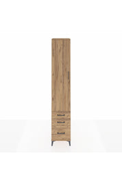 Hyperion Dolap 3 Raflı 3 Çekmeceli Tek Askılı 44x44x243 Çam-Çam