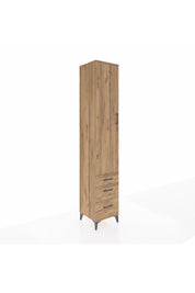 Hyperion Dolap 3 Raflı 3 Çekmeceli Tek Askılı 44x44x243 Çam-Çam