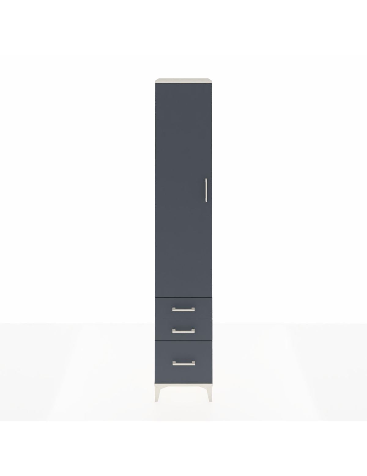 Hyperion Dolap 5 Raflı 3 Çekmeceli Tek Kapaklı 44x44x243 Aytaşı-Antrasit