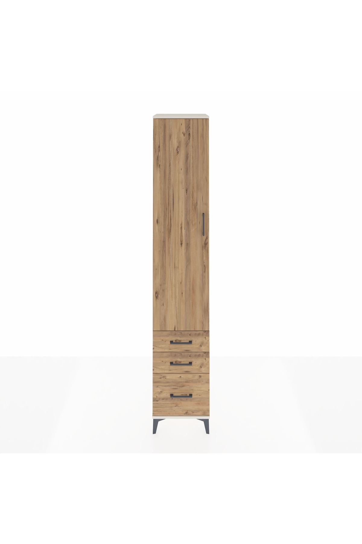 Hyperion Dolap 5 Raflı 3 Çekmeceli Tek Kapaklı 44x44x243 Aytaşı-Çam