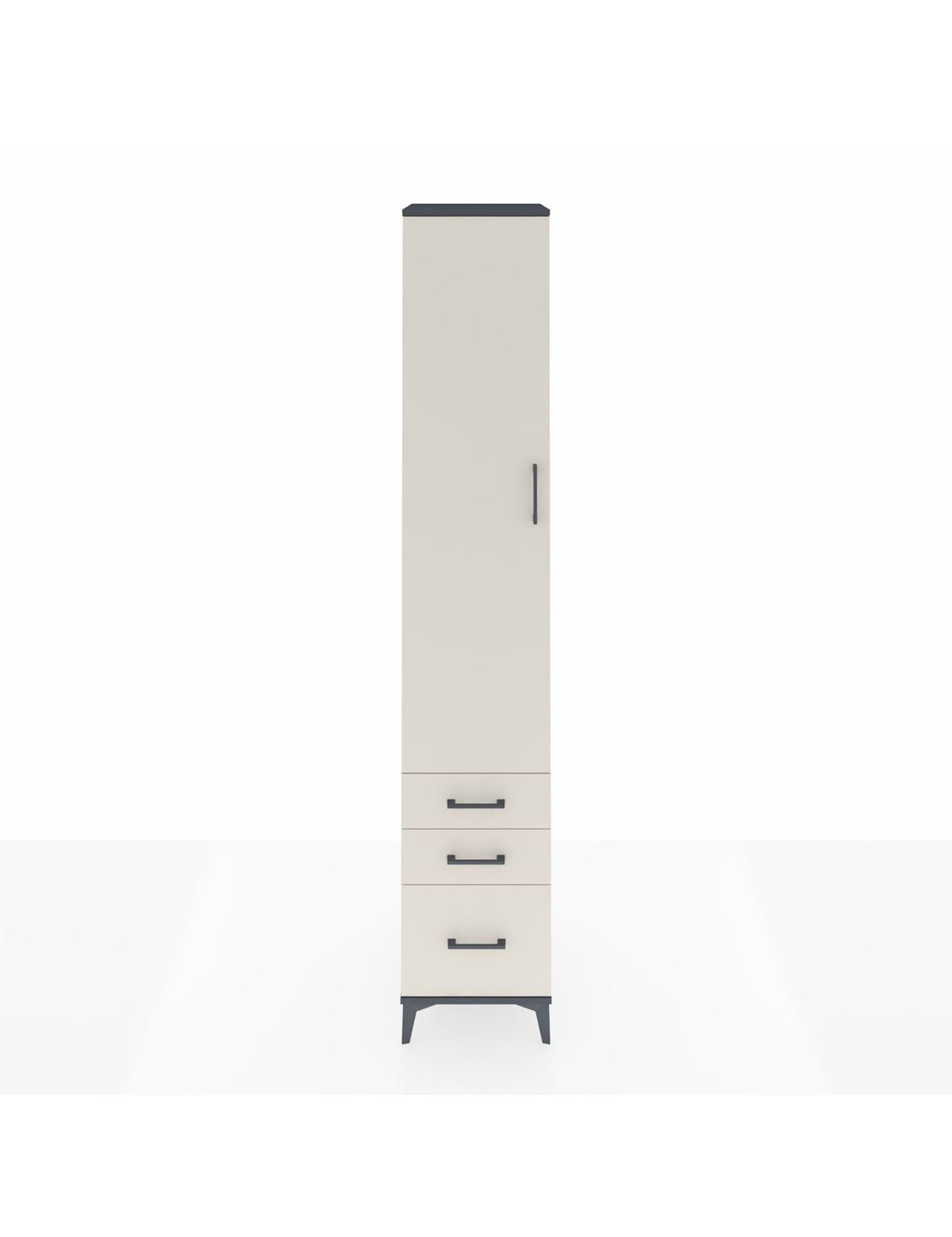 Hyperion Dolap 5 Raflı 3 Çekmeceli Tek Kapaklı 44x44x243 Antrasit-Aytaşı