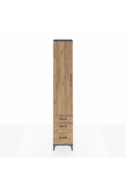 Hyperion Dolap 5 Raflı 3 Çekmeceli Tek Kapaklı 44x44x243 Antrasit-Çam