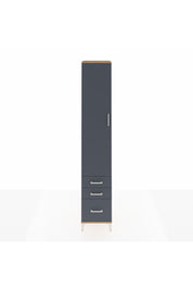 Hyperion Dolap 5 Raflı 3 Çekmeceli Tek Kapaklı 44x44x243 Çam-Antrasit