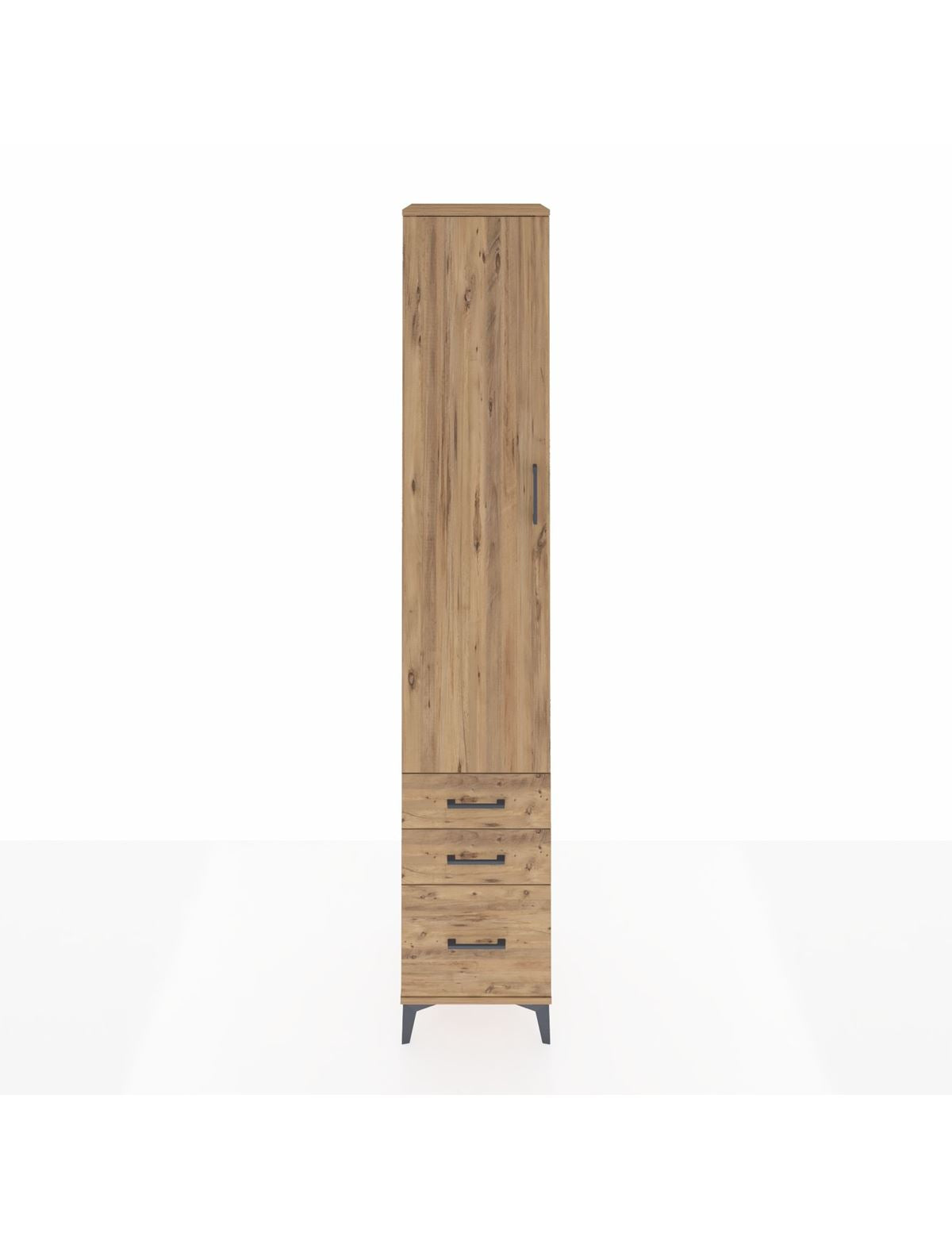 Hyperion Dolap 5 Raflı 3 Çekmeceli Tek Kapaklı 44x44x243 Çam-Çam