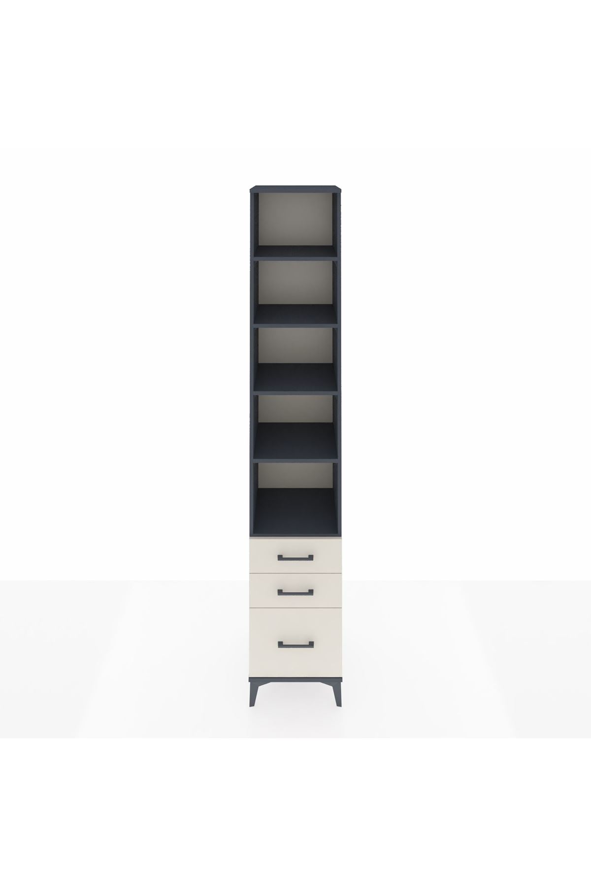 Hyperion Dolap 5 Raflı 3 Çekmeceli 44x44x243 Antrasit-Aytaşı