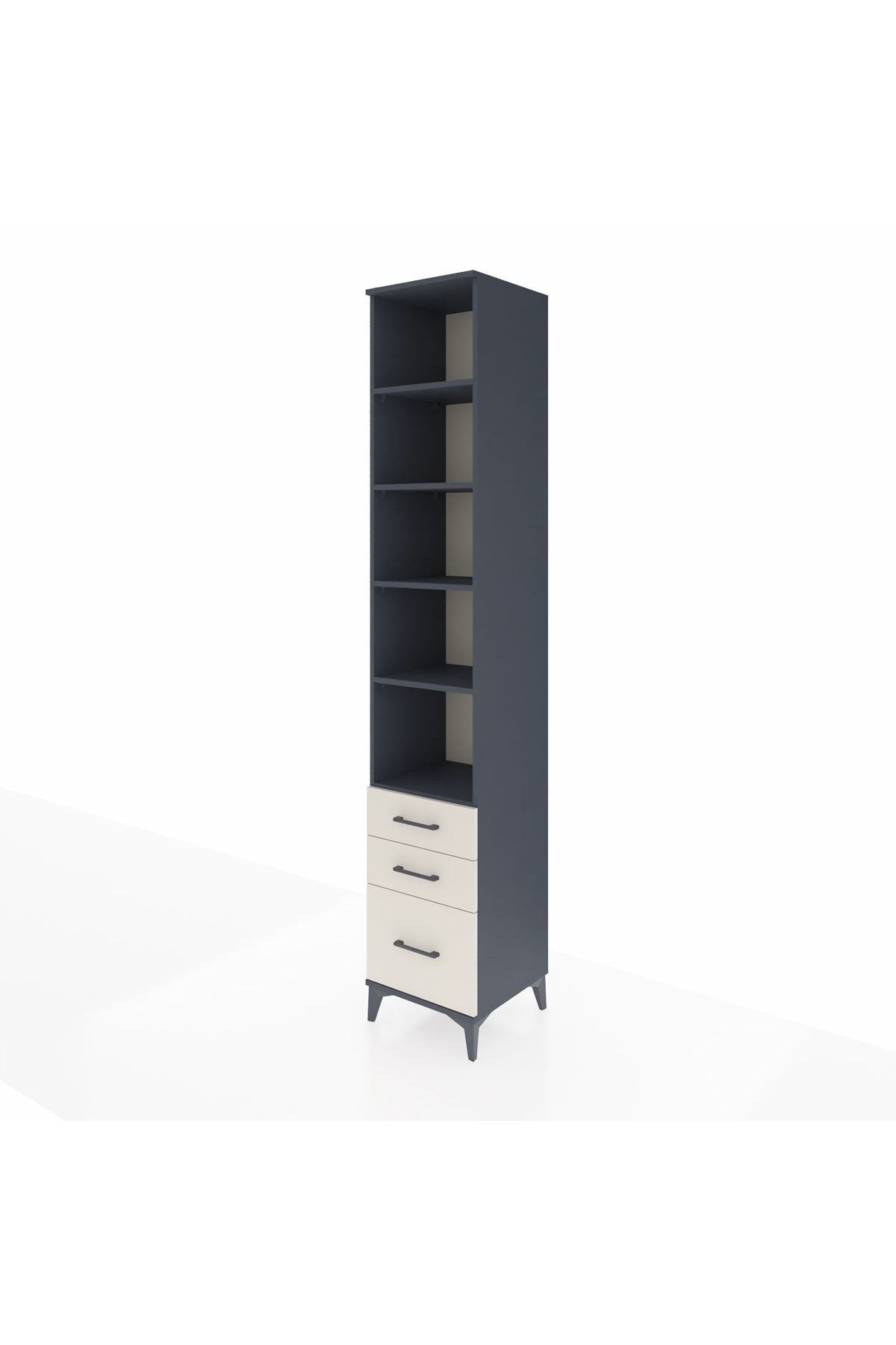 Hyperion Dolap 5 Raflı 3 Çekmeceli 44x44x243 Antrasit-Aytaşı