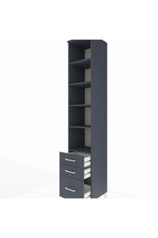 Hyperion Dolap 5 Raflı 3 Çekmeceli 44x44x243 Antrasit-Antrasit