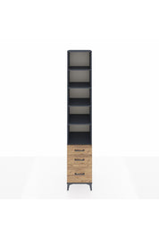 Hyperion Dolap 5 Raflı 3 Çekmeceli 44x44x243 Antrasit-Çam