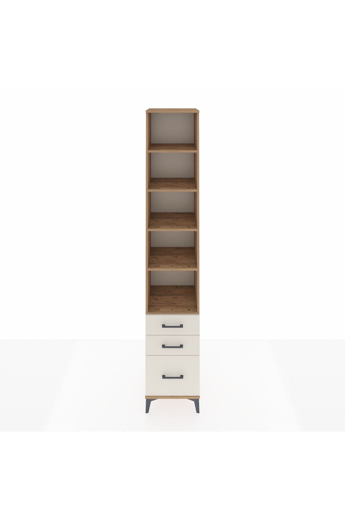 Hyperion Dolap 5 Raflı 3 Çekmeceli 44x44x243 Çam-Aytaşı