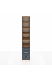 Hyperion Dolap 5 Raflı 3 Çekmeceli 44x44x243 Çam-Antrasit