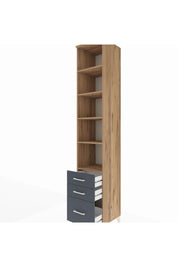 Hyperion Dolap 5 Raflı 3 Çekmeceli 44x44x243 Çam-Antrasit