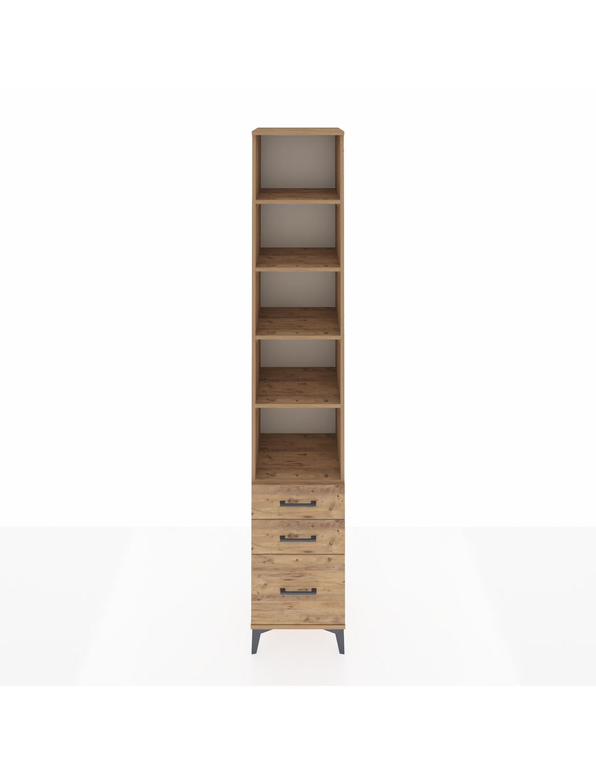 Hyperion Dolap 5 Raflı 3 Çekmeceli 44x44x243 Çam-Çam