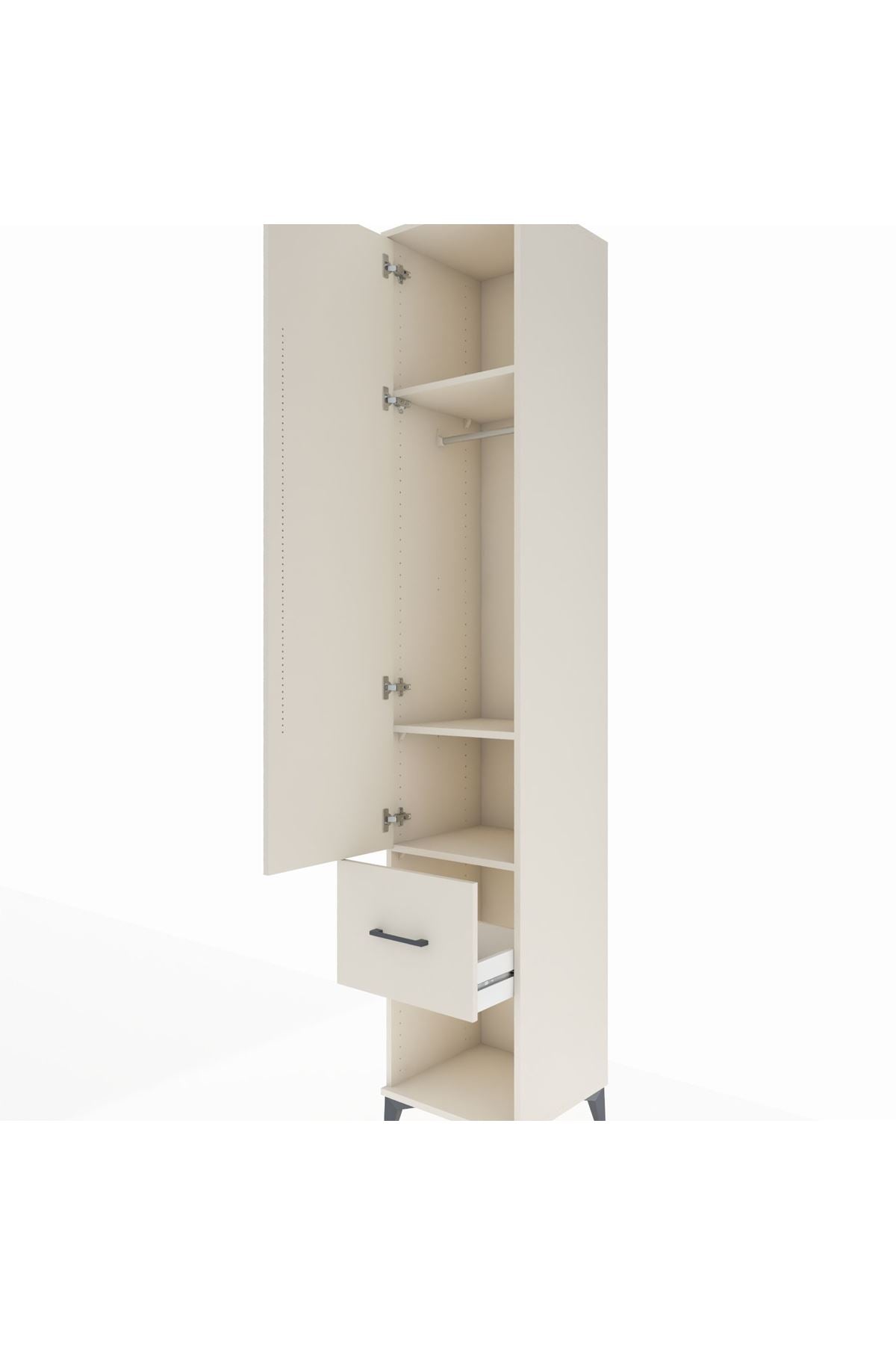 Hyperion Dolap 3 Raflı Tek Çekmeceli Tek Askılı 44x44x243 Aytaşı-Aytaşı