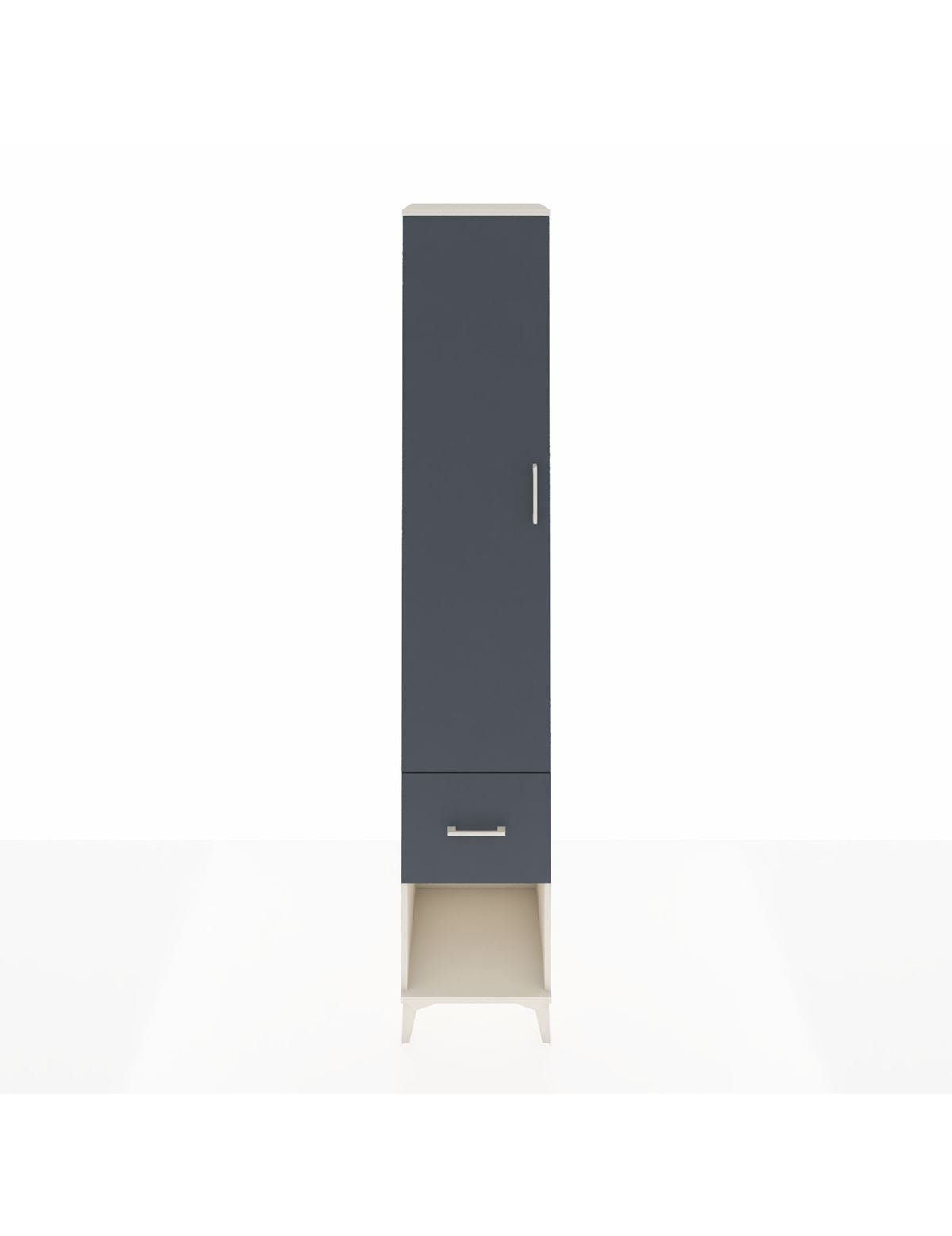Hyperion Dolap 3 Raflı Tek Çekmeceli Tek Askılı 44x44x243 Aytaşı-Antrasit