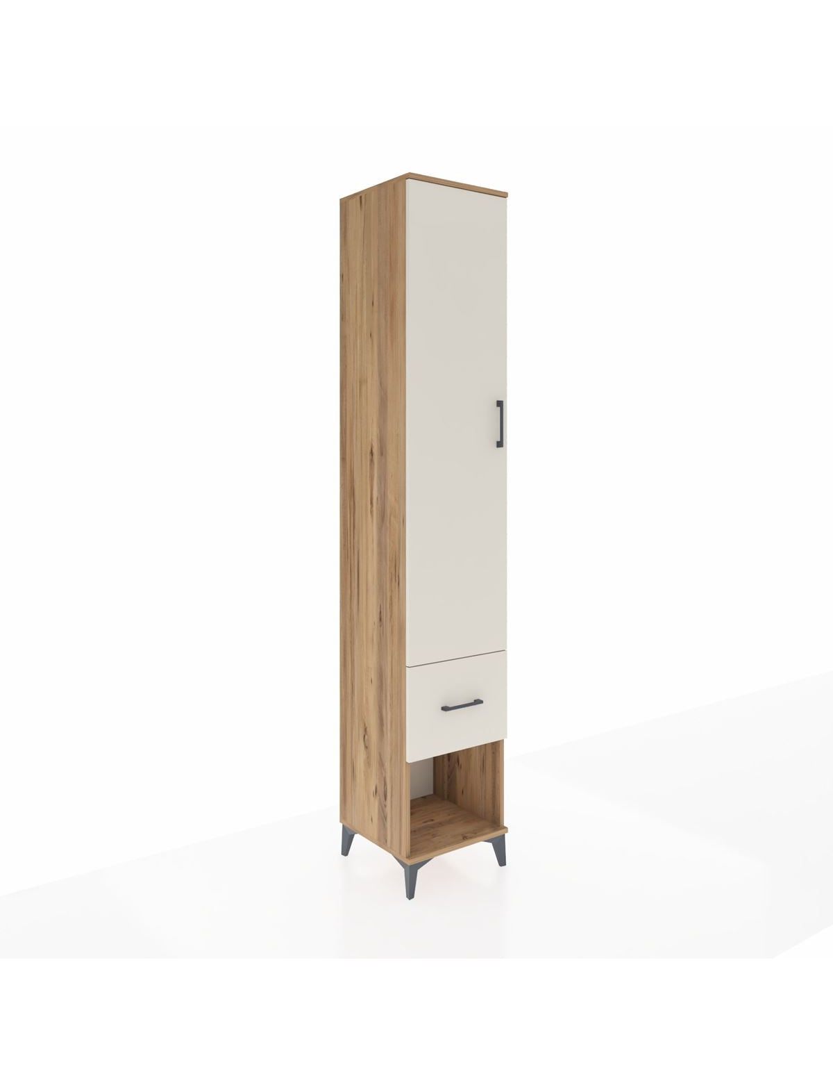 Hyperion Dolap 3 Raflı Tek Çekmeceli Tek Askılı 44x44x243 Çam-Aytaşı