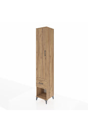 Hyperion Dolap 3 Raflı Tek Çekmeceli Tek Askılı 44x44x243 Çam-Çam