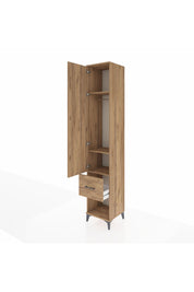 Hyperion Dolap 3 Raflı Tek Çekmeceli Tek Askılı 44x44x243 Çam-Çam