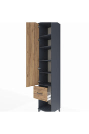Hyperion Dolap 5 Raflı Tek Çekmeceli Tek Kapaklı 44x44x243 Antrasit-Çam
