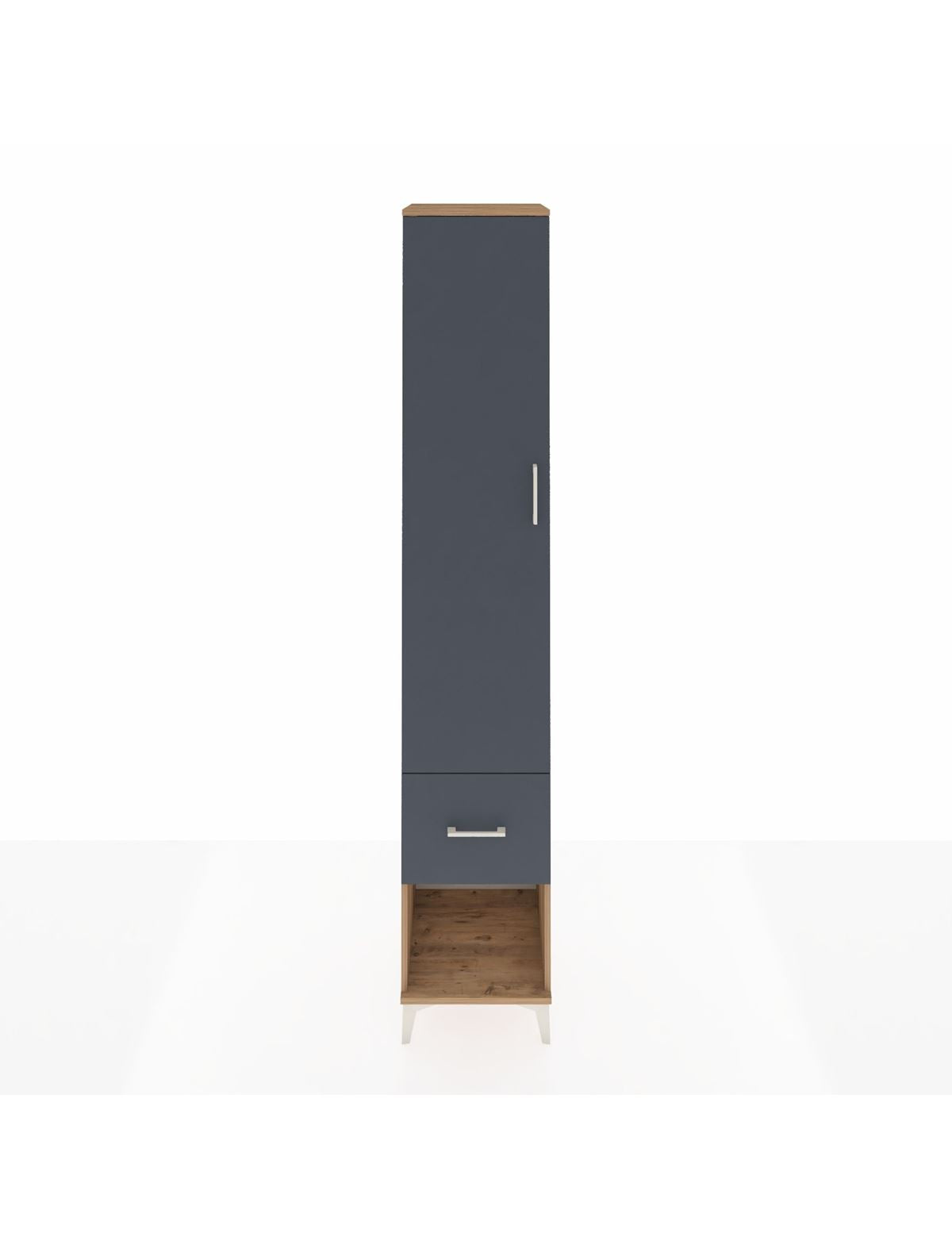 Hyperion Dolap 5 Raflı Tek Çekmeceli Tek Kapaklı 44x44x243 Çam-Antrasit