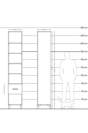Hyperion Dolap 5 Raflı Tek Çekmeceli 44x44x243 Aytaşı-Çam