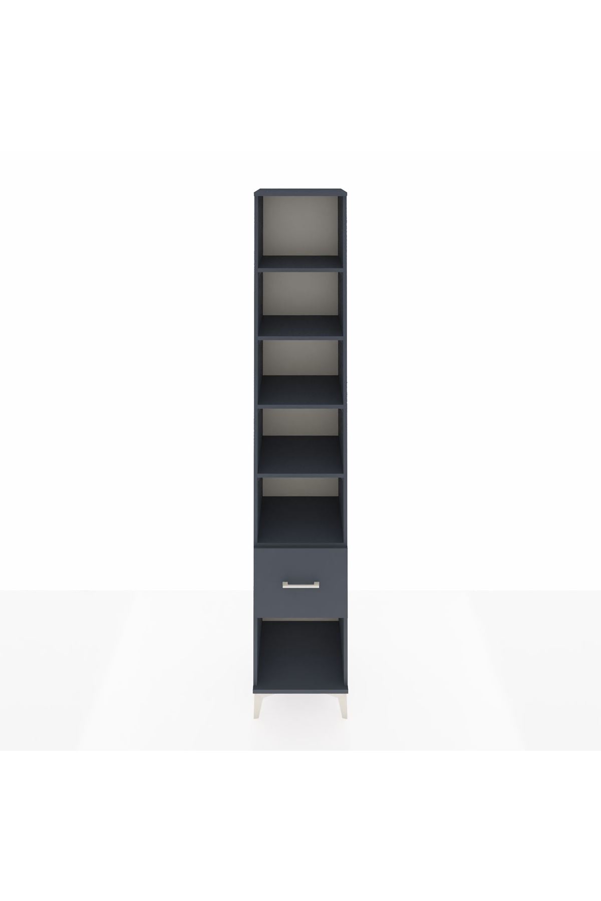 Hyperion Dolap 5 Raflı Tek Çekmeceli 44x44x243 Antrasit-Antrasit