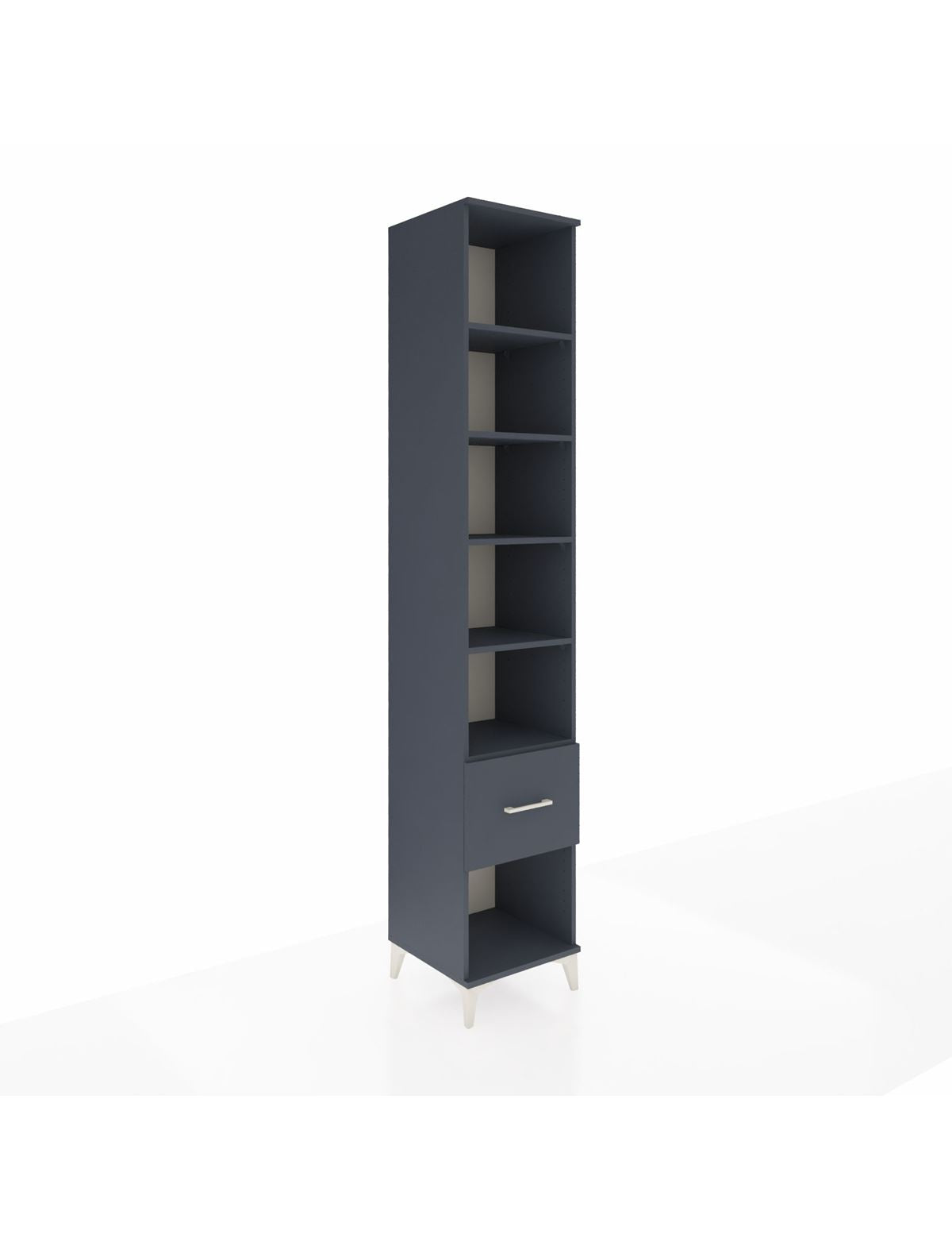 Hyperion Dolap 5 Raflı Tek Çekmeceli 44x44x243 Antrasit-Antrasit