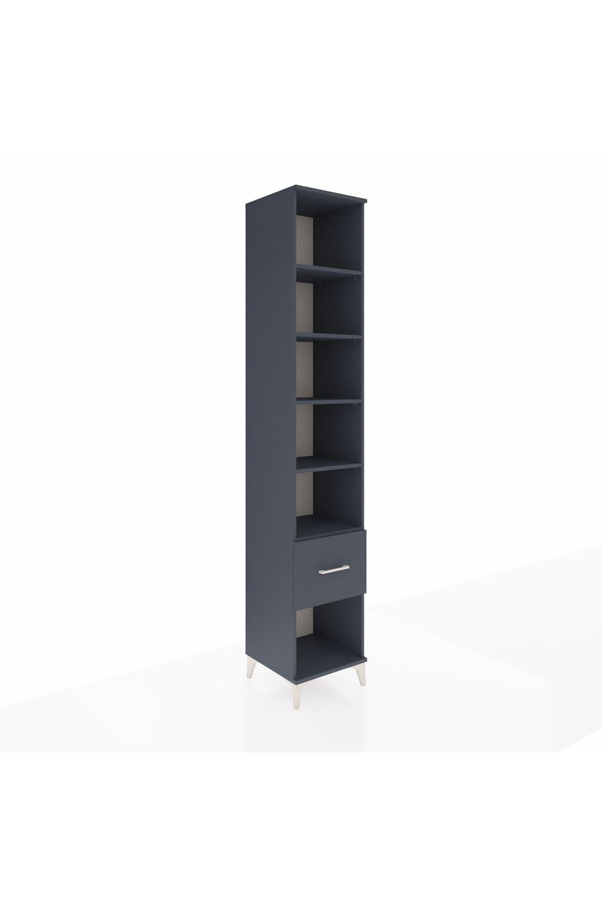 Hyperion Dolap 5 Raflı Tek Çekmeceli 44x44x243 Antrasit-Antrasit