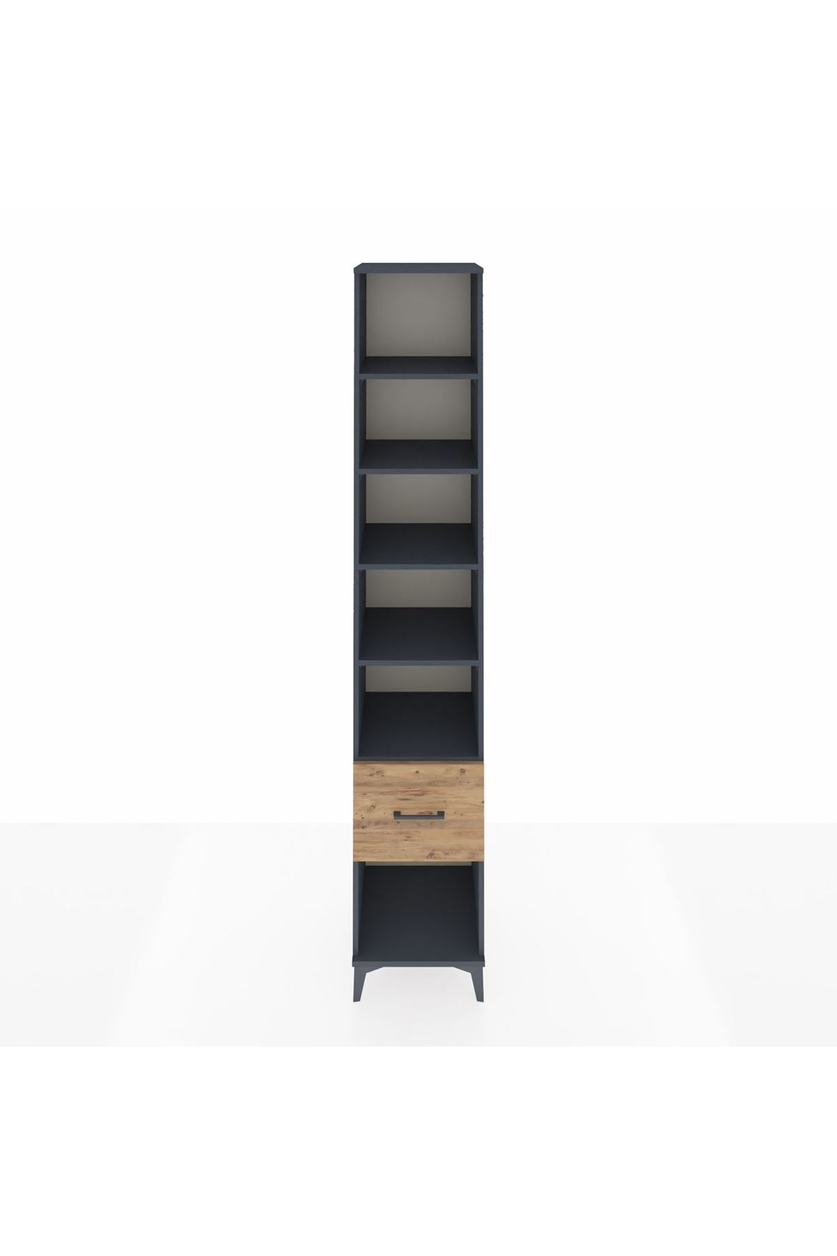 Hyperion Dolap 5 Raflı Tek Çekmeceli 44x44x243 Antrasit-Çam