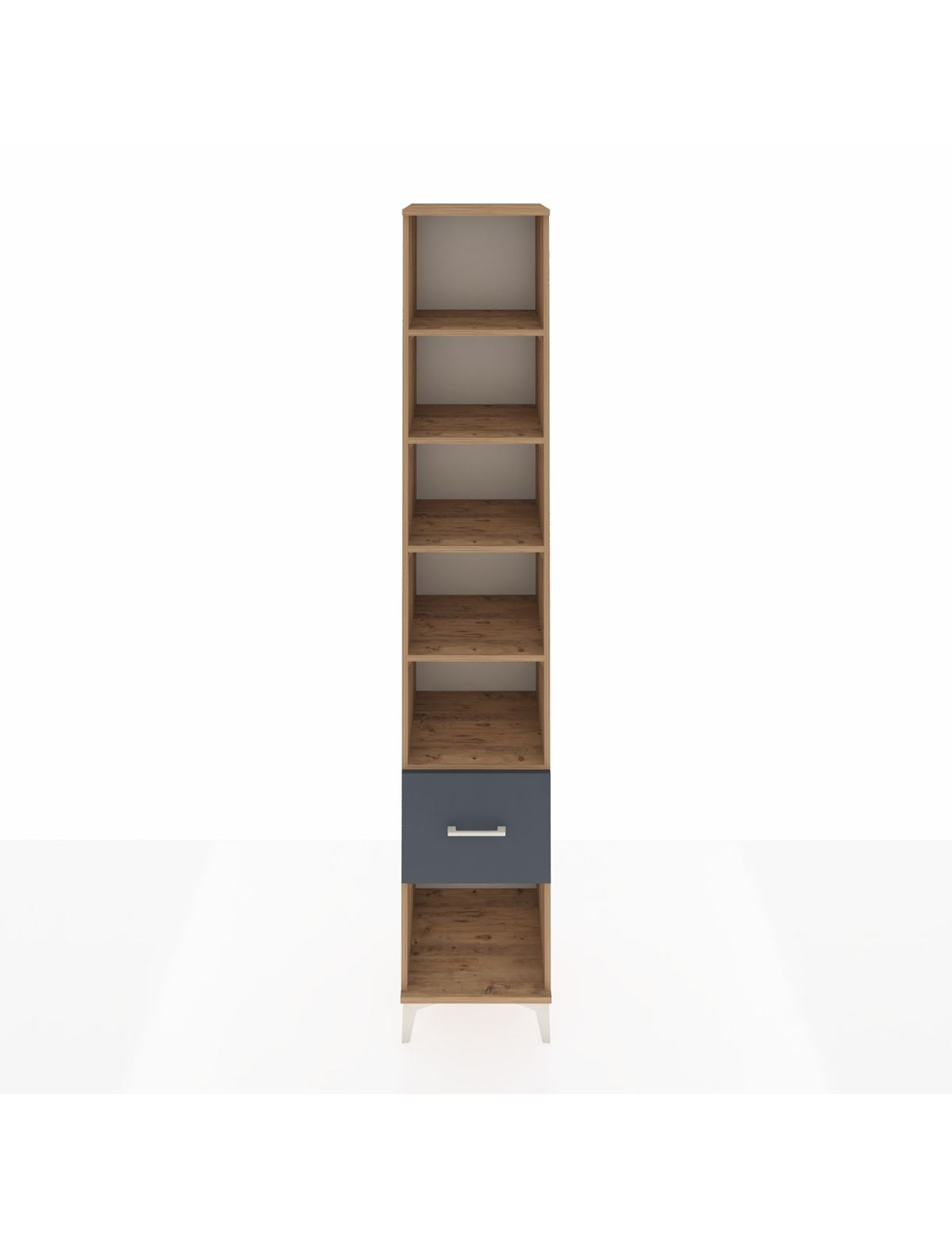 Hyperion Dolap 5 Raflı Tek Çekmeceli 44x44x243 Çam-Antrasit