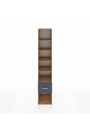 Hyperion Dolap 5 Raflı Tek Çekmeceli 44x44x243 Çam-Antrasit