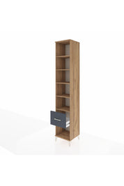 Hyperion Dolap 5 Raflı Tek Çekmeceli 44x44x243 Çam-Antrasit