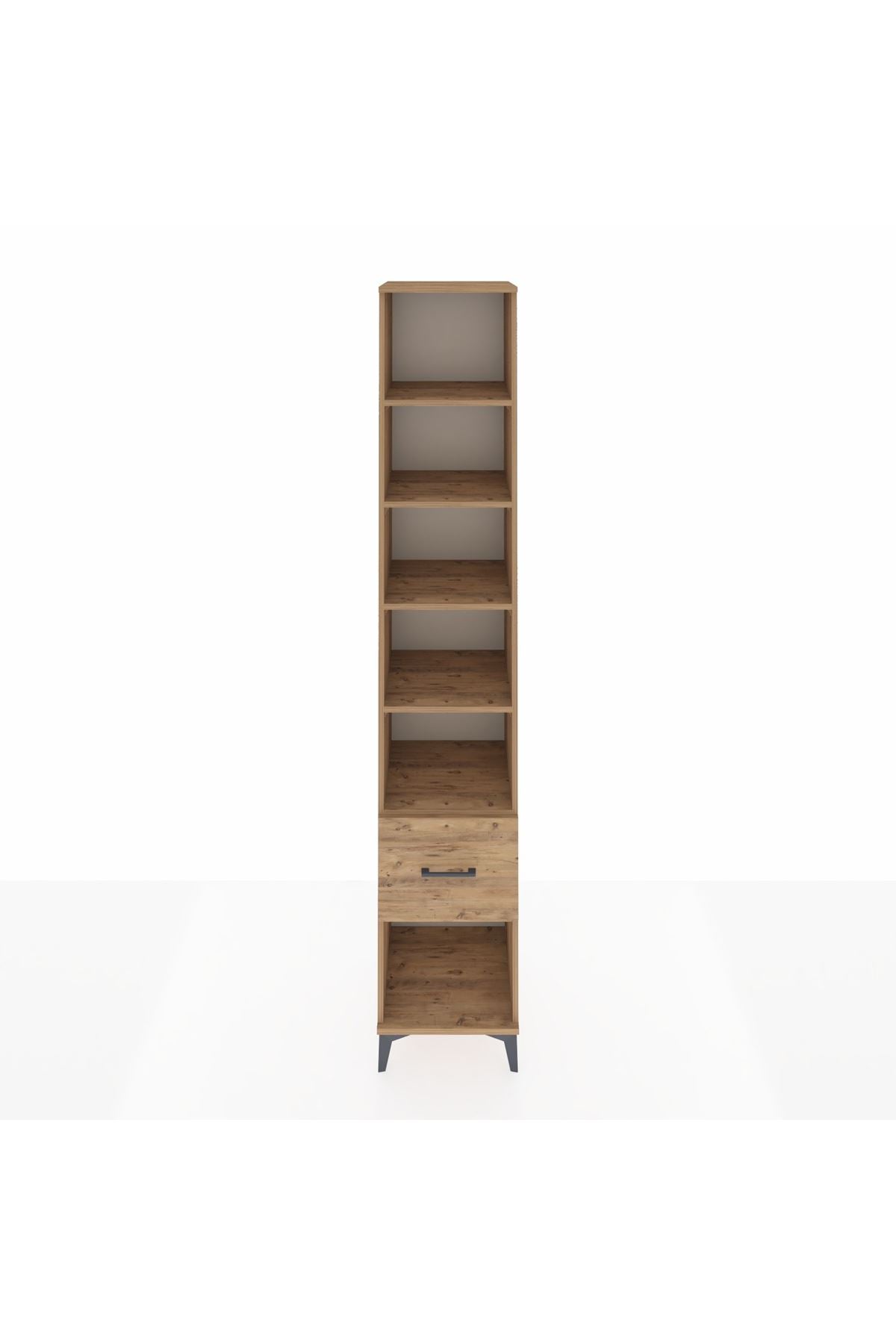 Hyperion Dolap 5 Raflı Tek Çekmeceli 44x44x243 Çam-Çam