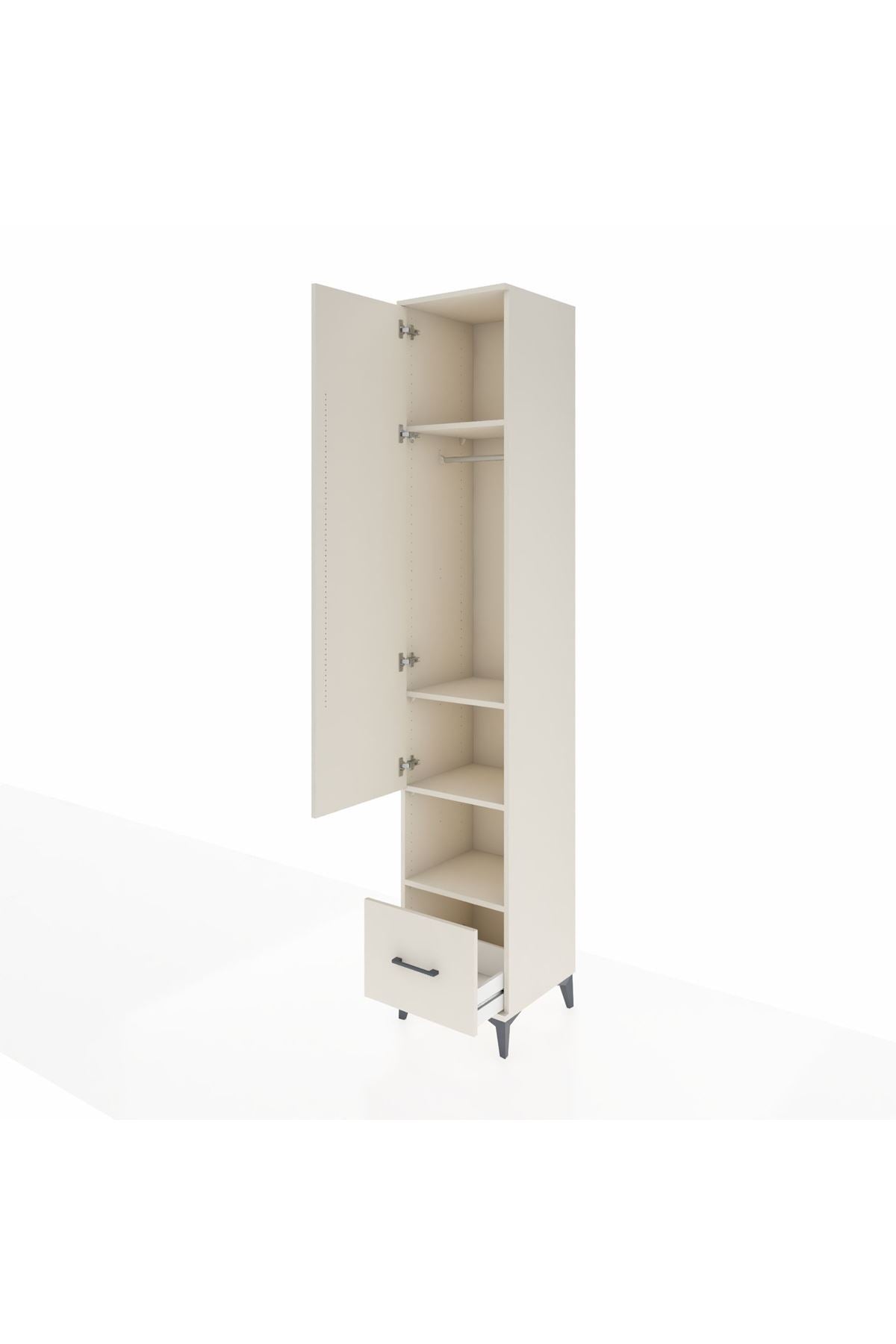 Hyperion Dolap 4 Raflı Tek Çekmeceli Tek Askılı 44x44x243 Aytaşı-Aytaşı