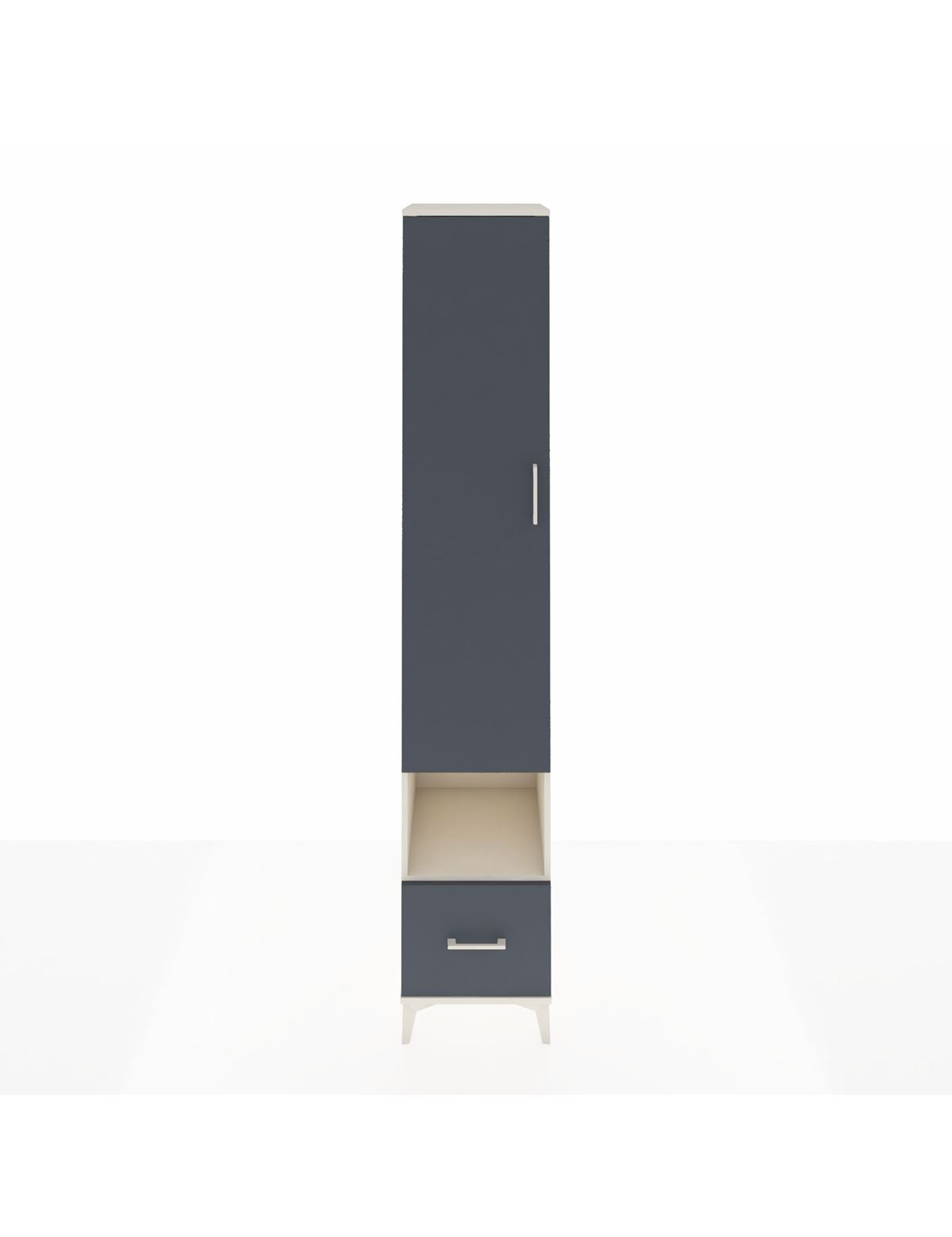 Hyperion Dolap 4 Raflı Tek Çekmeceli Tek Askılı 44x44x243 Aytaşı-Antrasit