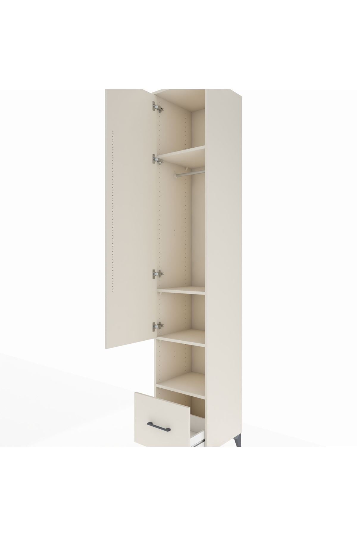 Hyperion Dolap 4 Raflı Tek Çekmeceli Tek Askılı 44x44x243 Aytaşı-Aytaşı