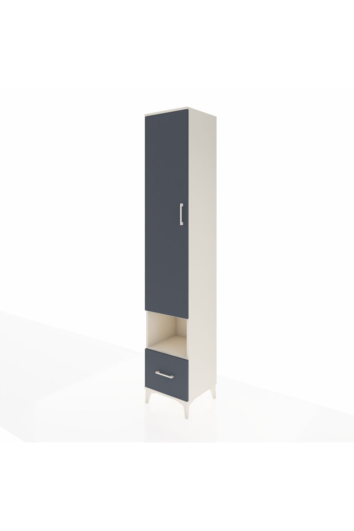 Hyperion Dolap 4 Raflı Tek Çekmeceli Tek Askılı 44x44x243 Aytaşı-Antrasit