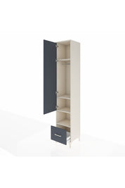 Hyperion Dolap 4 Raflı Tek Çekmeceli Tek Askılı 44x44x243 Aytaşı-Antrasit