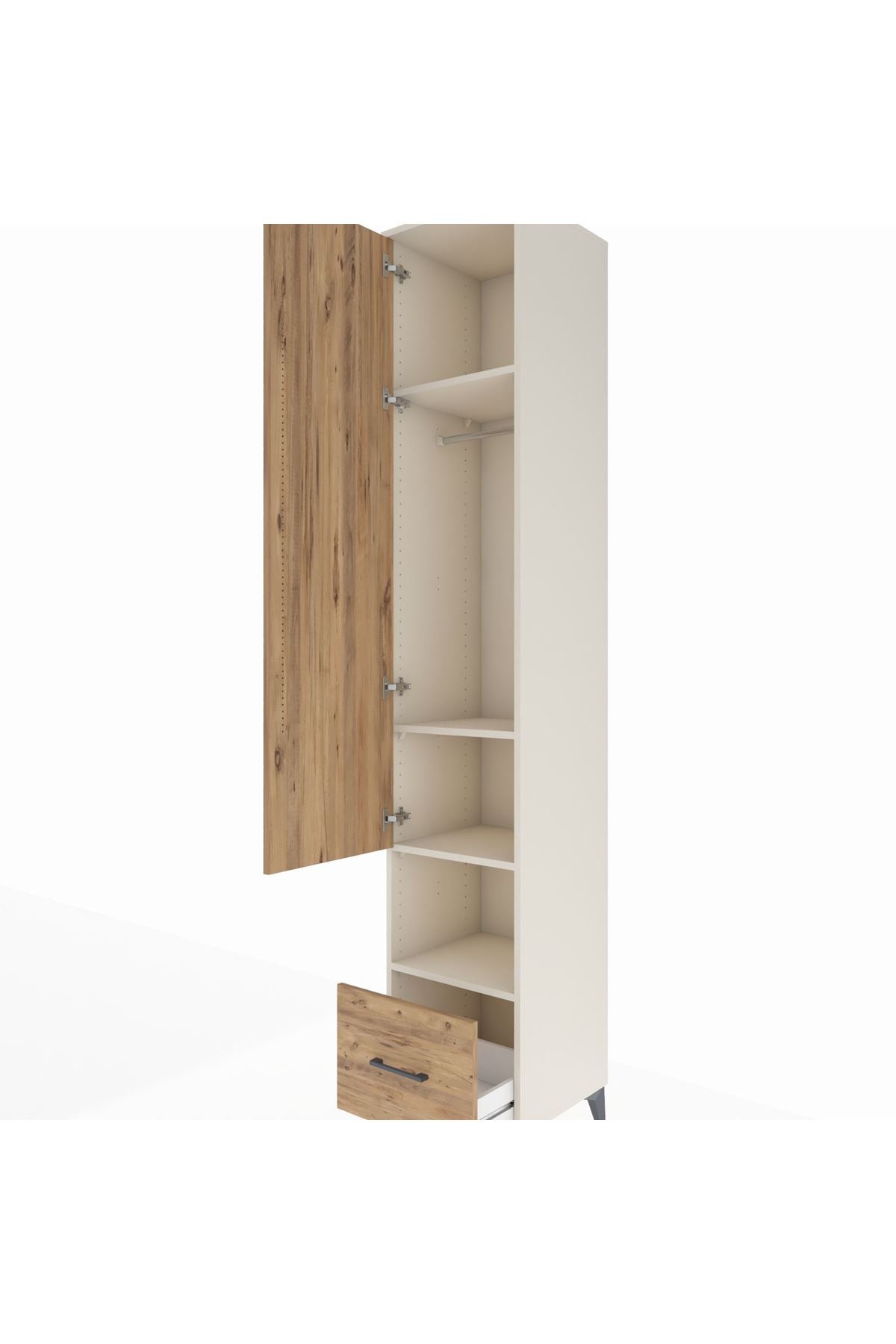 Hyperion Dolap 4 Raflı Tek Çekmeceli Tek Askılı 44x44x243 Aytaşı-Çam