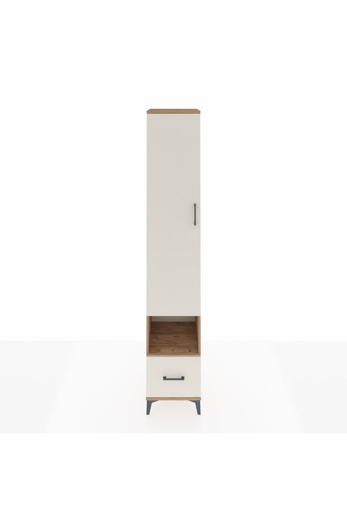 Hyperion Dolap 4 Raflı Tek Çekmeceli Tek Askılı 44x44x243 Çam-Aytaşı